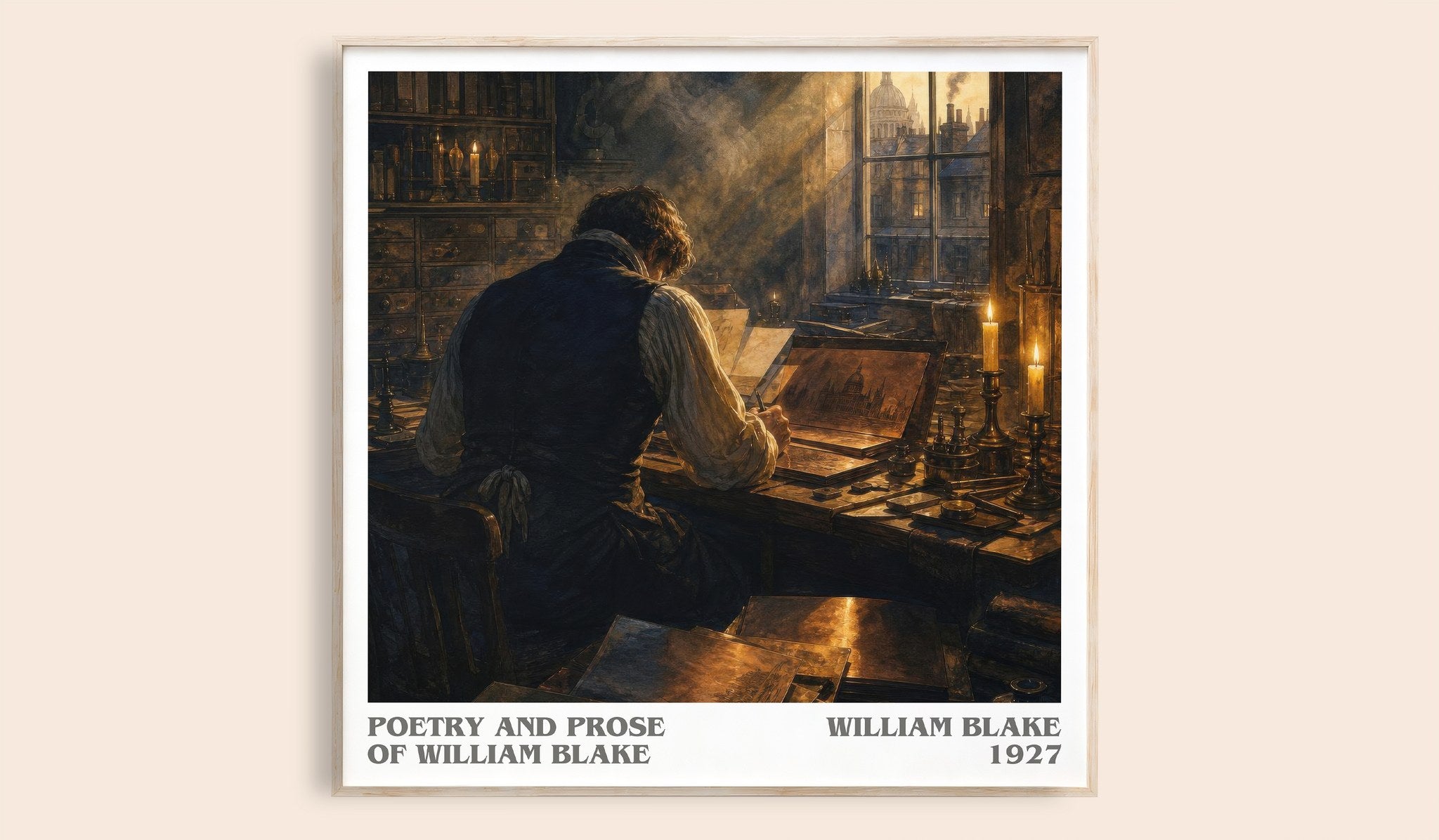 Poetry and prose of William Blake Literary Art Print by William Blake