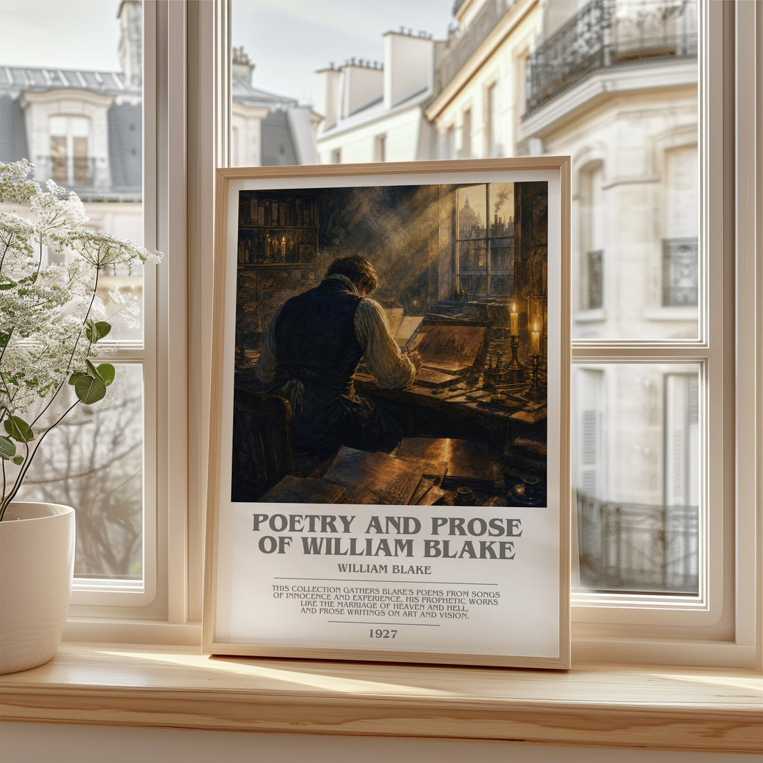 Poetry and prose of William Blake bookish poster colour and style options – William Blake book art