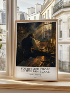 Poetry and prose of William Blake book cover poster colour and style options – William Blake book art