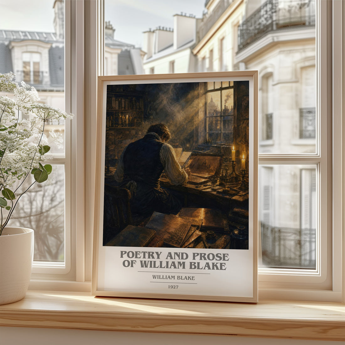 Poetry and prose of William Blake book cover poster colour and style options – William Blake book art