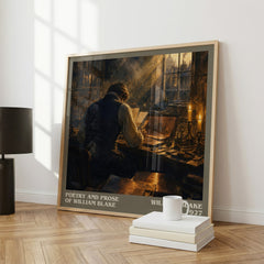 Poetry and prose of William Blake literary print framed by window – literary home decor