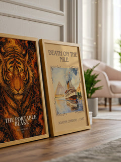 The portable Blake watercolour print framed by window – literary home decor