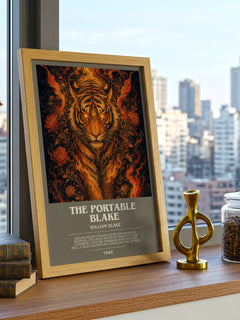 The portable Blake bookish print framed by window – literary home decor