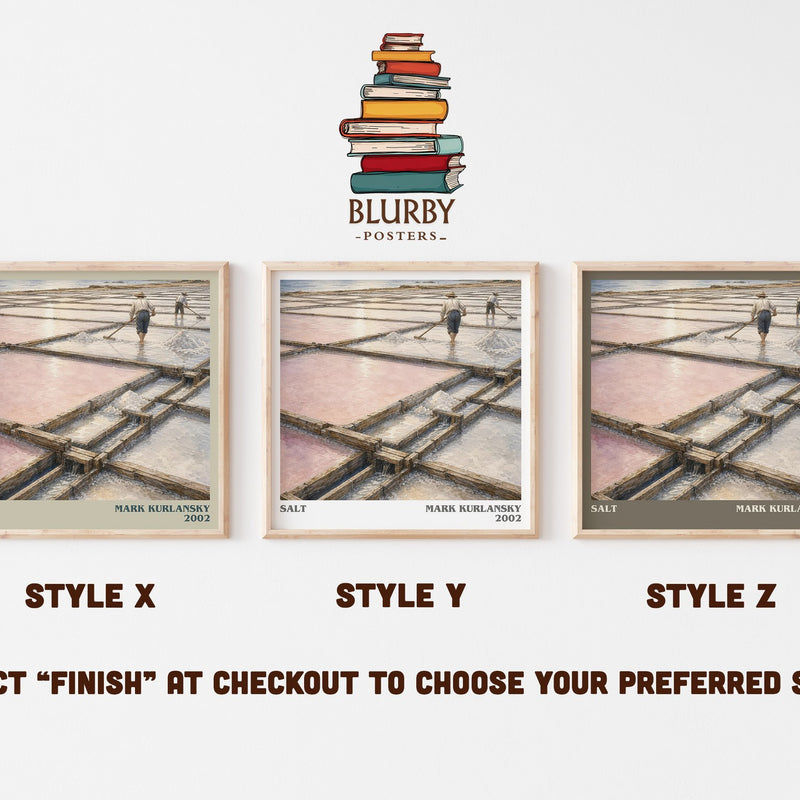 Salt literary print in frame leaning in hallway – non fiction wall art