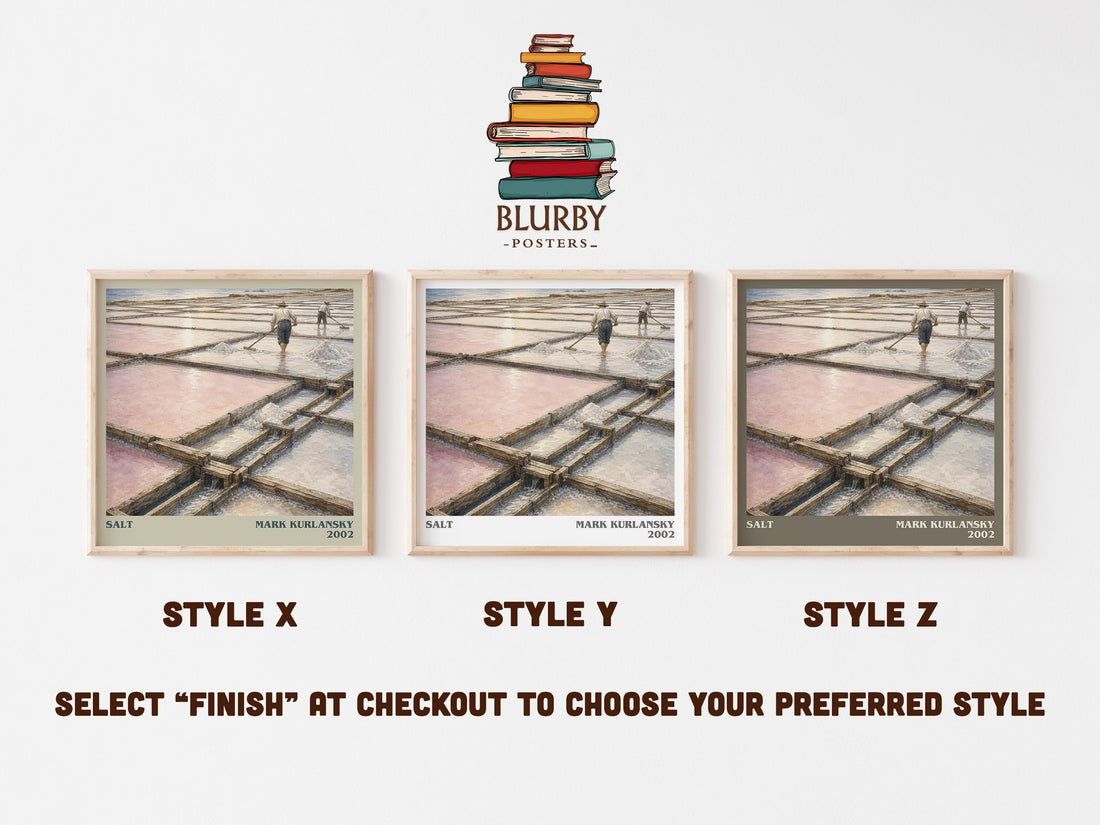 Salt literary print in frame leaning in hallway – non fiction wall art (mockup)