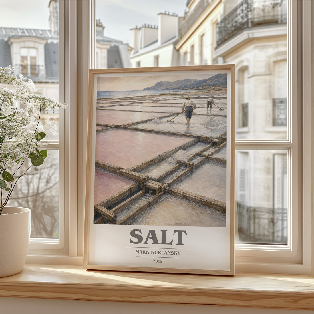 Salt book cover poster colour and style options – Mark Kurlansky book art