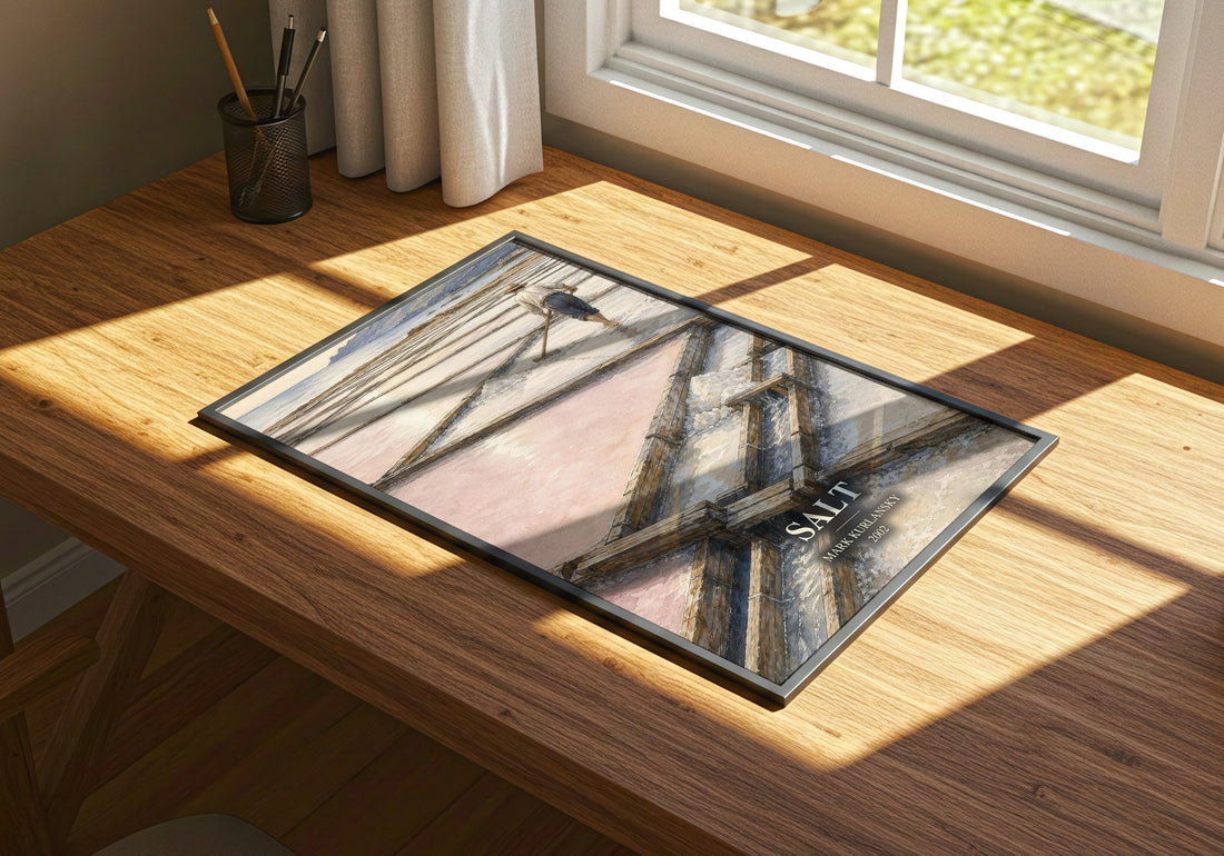 Salt watercolour book poster framed on wall – non fiction wall art