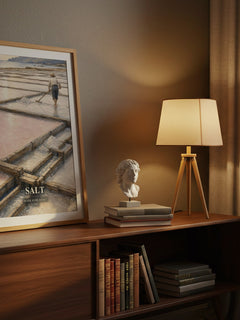 Salt watercolour print on bookshelf – Mark Kurlansky fan gift