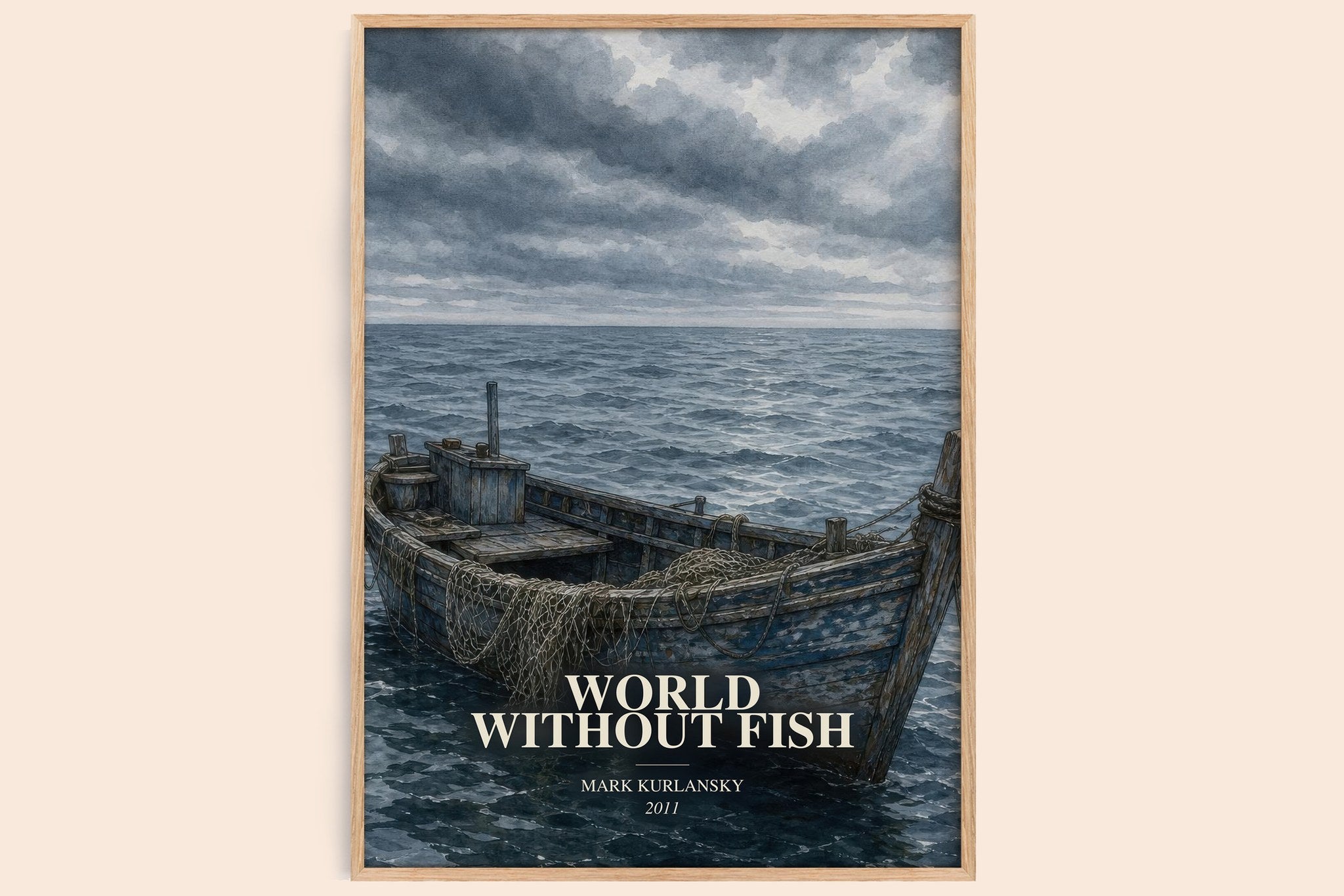 World Without Fish Book Watercolour Illustration by Mark Kurlansky