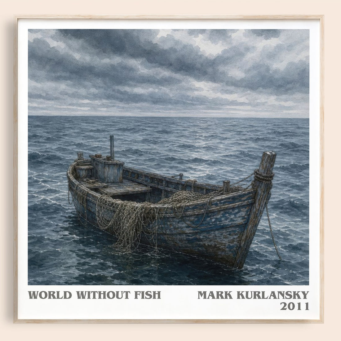World Without Fish literary book poster by Mark Kurlansky – framed literary art print