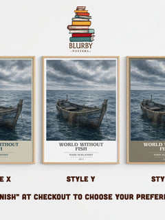 World Without Fish book cover print in frame leaning in hallway – non fiction wall art