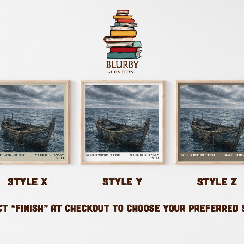World Without Fish literary print in frame leaning in hallway – non fiction wall art