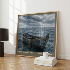 World Without Fish literary print framed by window – literary home decor