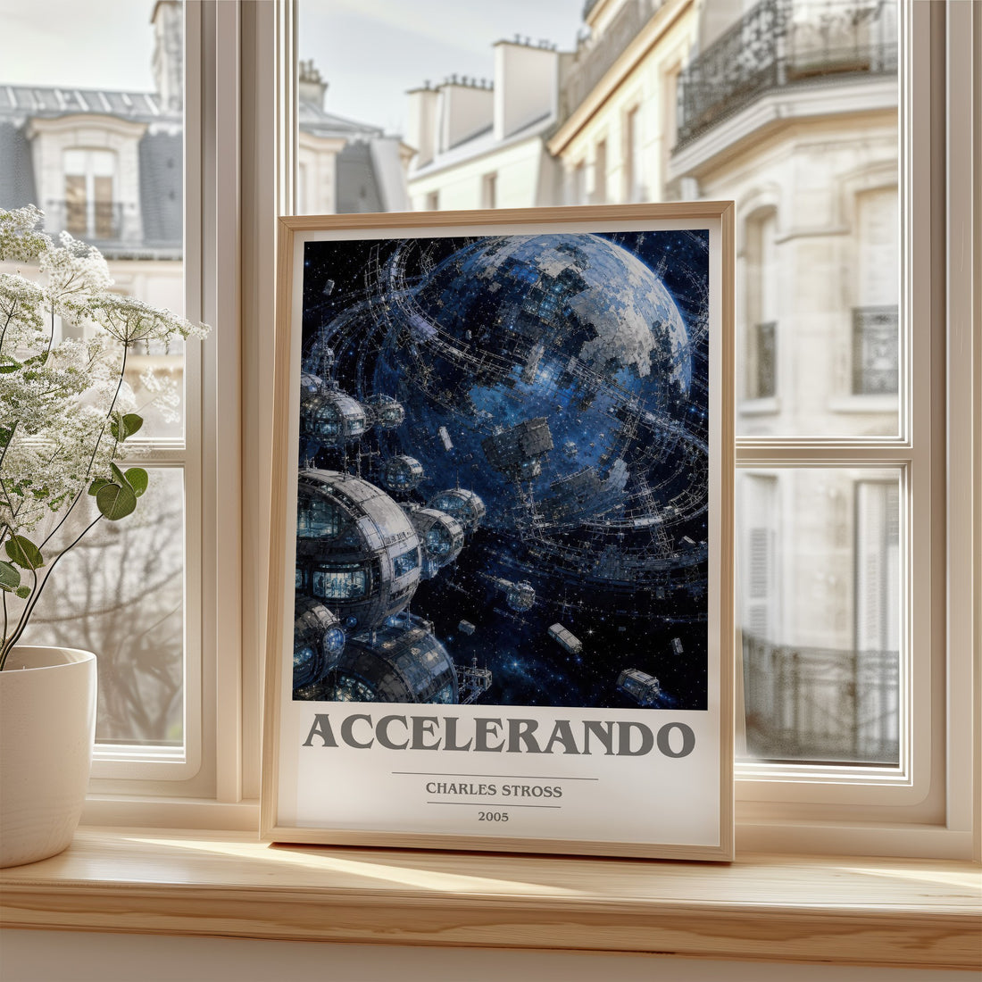 Accelerando book cover poster colour and style options – Charles Stross book art