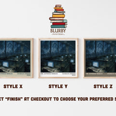 The Jennifer Morgue literary print in frame leaning in hallway – sci fi wall art