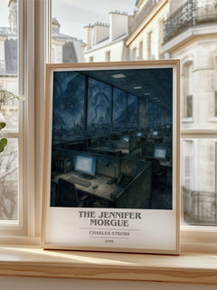 The Jennifer Morgue book cover poster colour and style options – Charles Stross book art