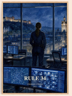 Rule 34 watercolour book poster by Charles Stross – framed literary art print