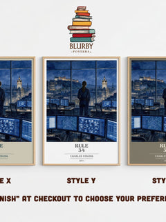 Rule 34 book cover print in frame leaning in hallway – sci fi wall art