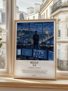 Rule 34 bookish poster colour and style options – Charles Stross book art