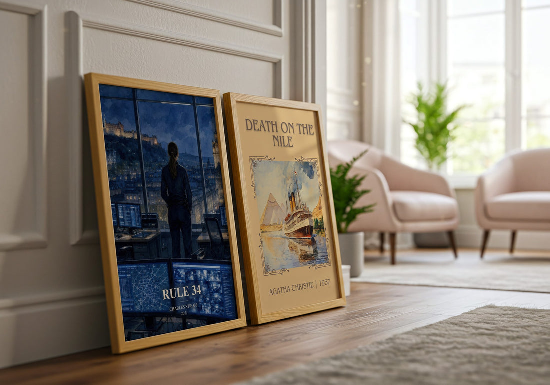 Rule 34 watercolour print framed by window – literary home decor