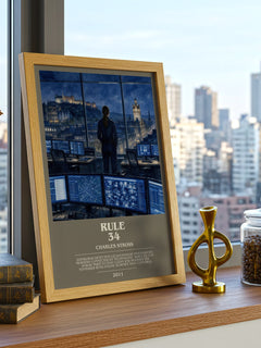 Rule 34 bookish print framed by window – literary home decor