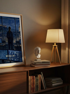 Rule 34 watercolour print on bookshelf – Charles Stross fan gift