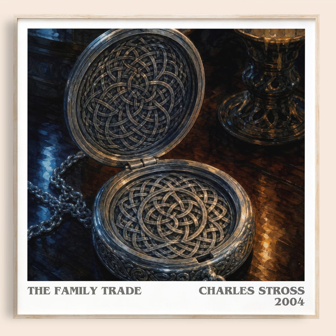 The family trade literary book poster by Charles Stross – framed literary art print