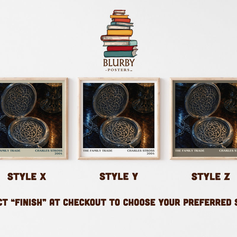 The family trade literary print in frame leaning in hallway – sci fi wall art