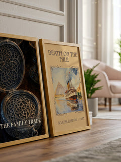 The family trade watercolour print framed by window – literary home decor