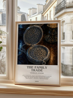 The family trade Bookish Wall Art by Charles Stross – framed print by a bright window