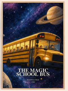 The Magic School Bus watercolour book poster by Joanna Cole – framed literary art print