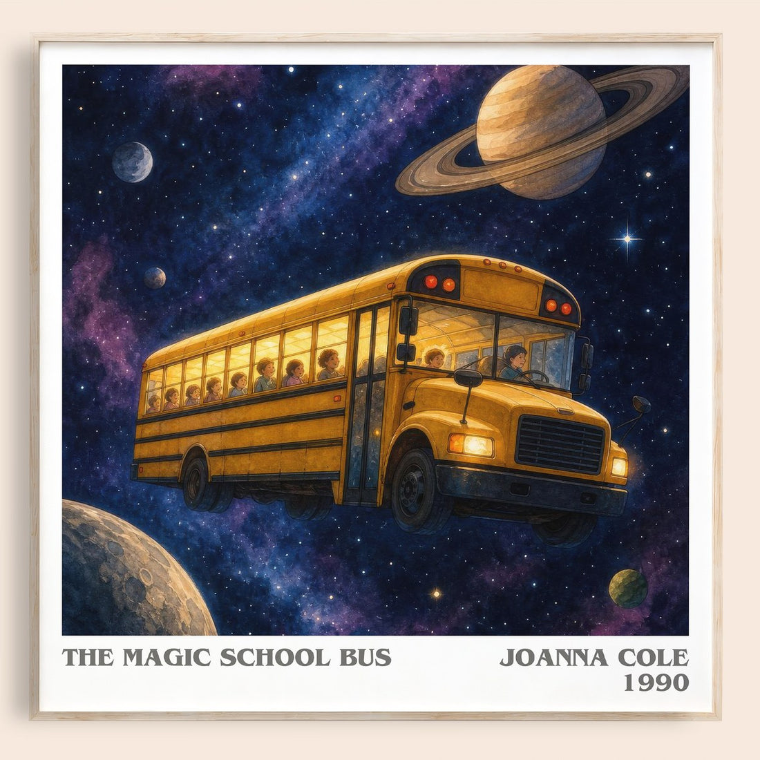The Magic School Bus literary book poster by Joanna Cole – framed literary art print