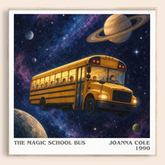 The Magic School Bus literary book poster by Joanna Cole – framed literary art print