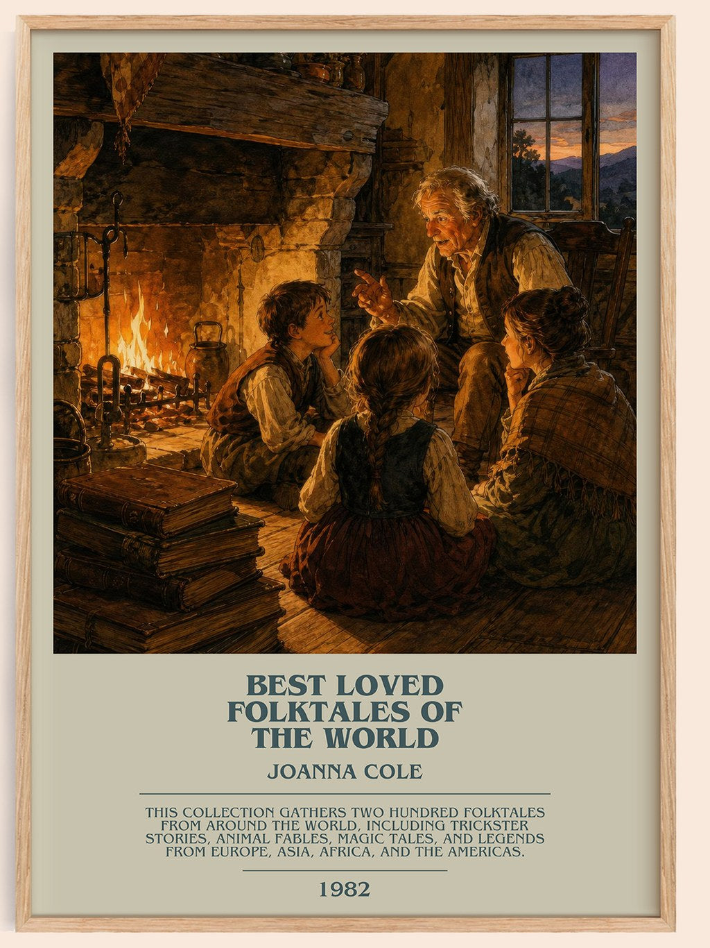Best Loved Folktales of the World bookish book poster by Joanna Cole – framed literary art print
