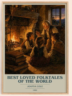 Best Loved Folktales of the World book cover book poster by Joanna Cole – framed literary art print