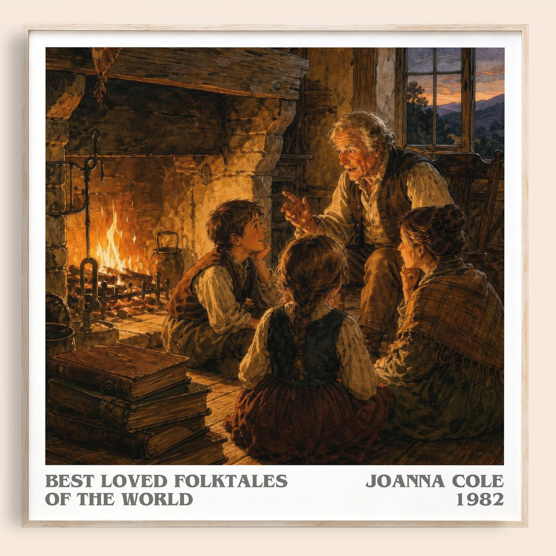 Best Loved Folktales of the World literary book poster by Joanna Cole – framed literary art print