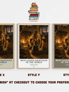 Best Loved Folktales of the World book cover print in frame leaning in hallway – childrens wall art