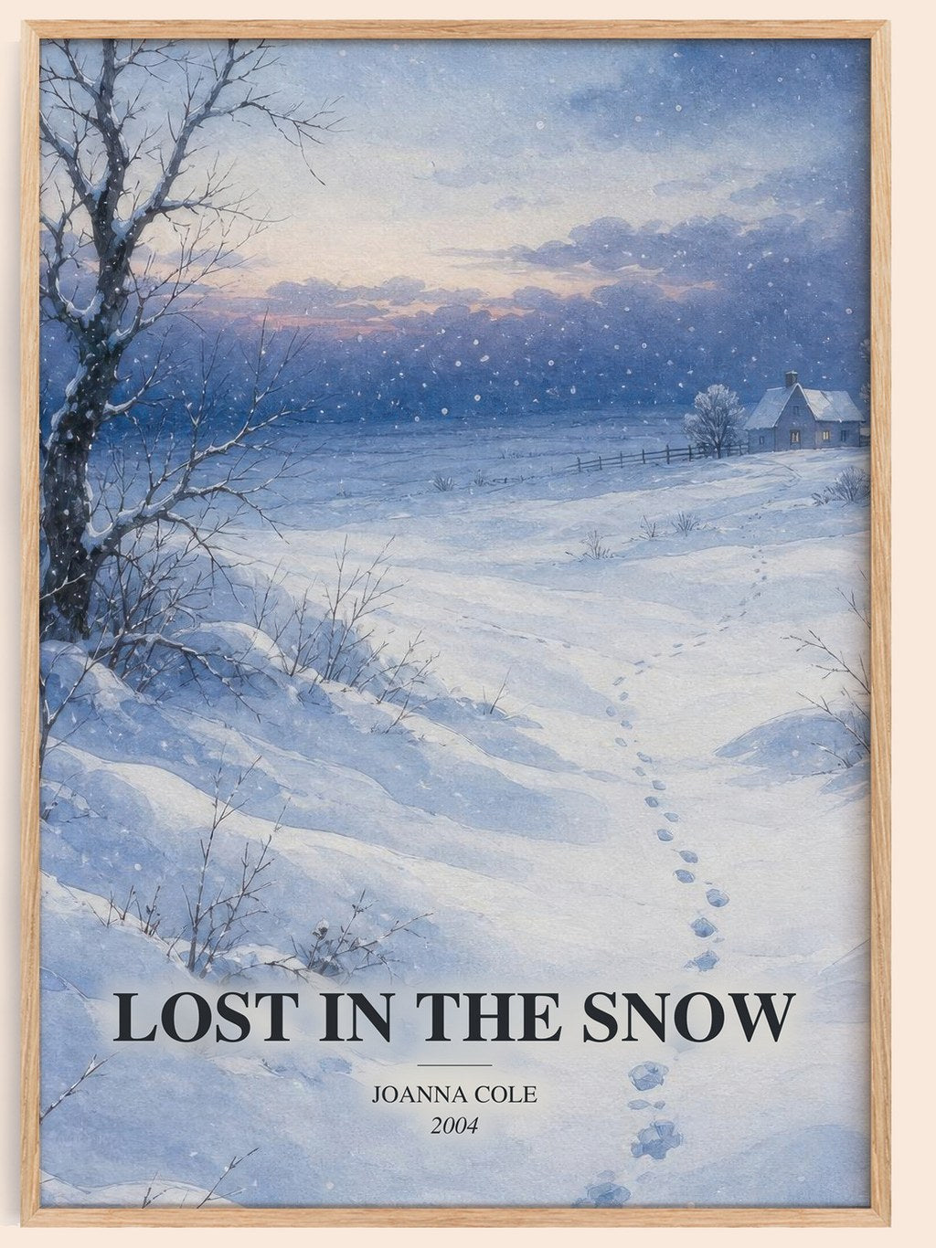Lost in the snow watercolour book poster by Joanna Cole – framed literary art print