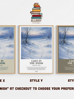 Lost in the snow bookish print in frame leaning in hallway – childrens wall art
