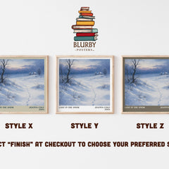 Lost in the snow Literary Art Print by Joanna Cole – Style X, Y and Z square prints side by side – choose your finish