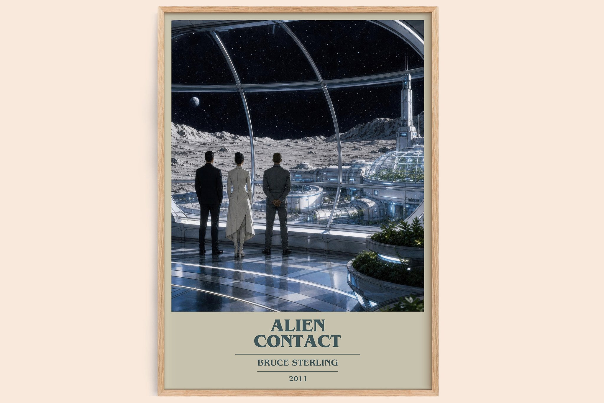 Alien Contact Book Cover Poster by Bruce Sterling