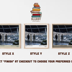 Alien Contact literary print in frame leaning in hallway – sci fi wall art
