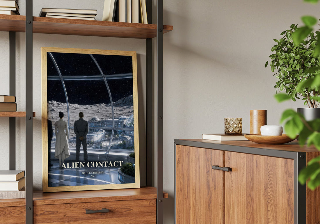 Alien Contact book watercolour illustration paper finish options – matte satin gloss