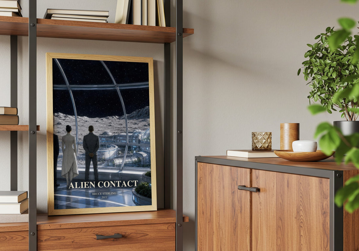 Alien Contact book watercolour illustration paper finish options – matte satin gloss