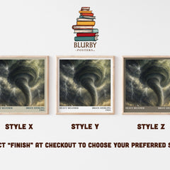 Heavy weather literary print in frame leaning in hallway – sci fi wall art