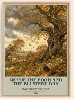 Winnie the Pooh and the Blustery Day book cover book poster by Walt Disney Company – framed literary art print