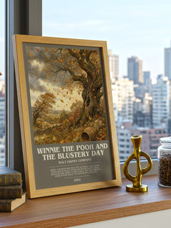 Winnie the Pooh and the Blustery Day bookish print framed by window – literary home decor