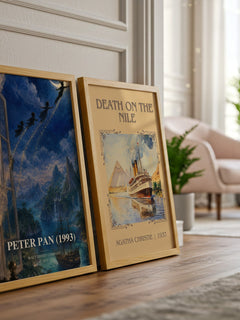 Peter Pan (1993) watercolour print framed by window – literary home decor