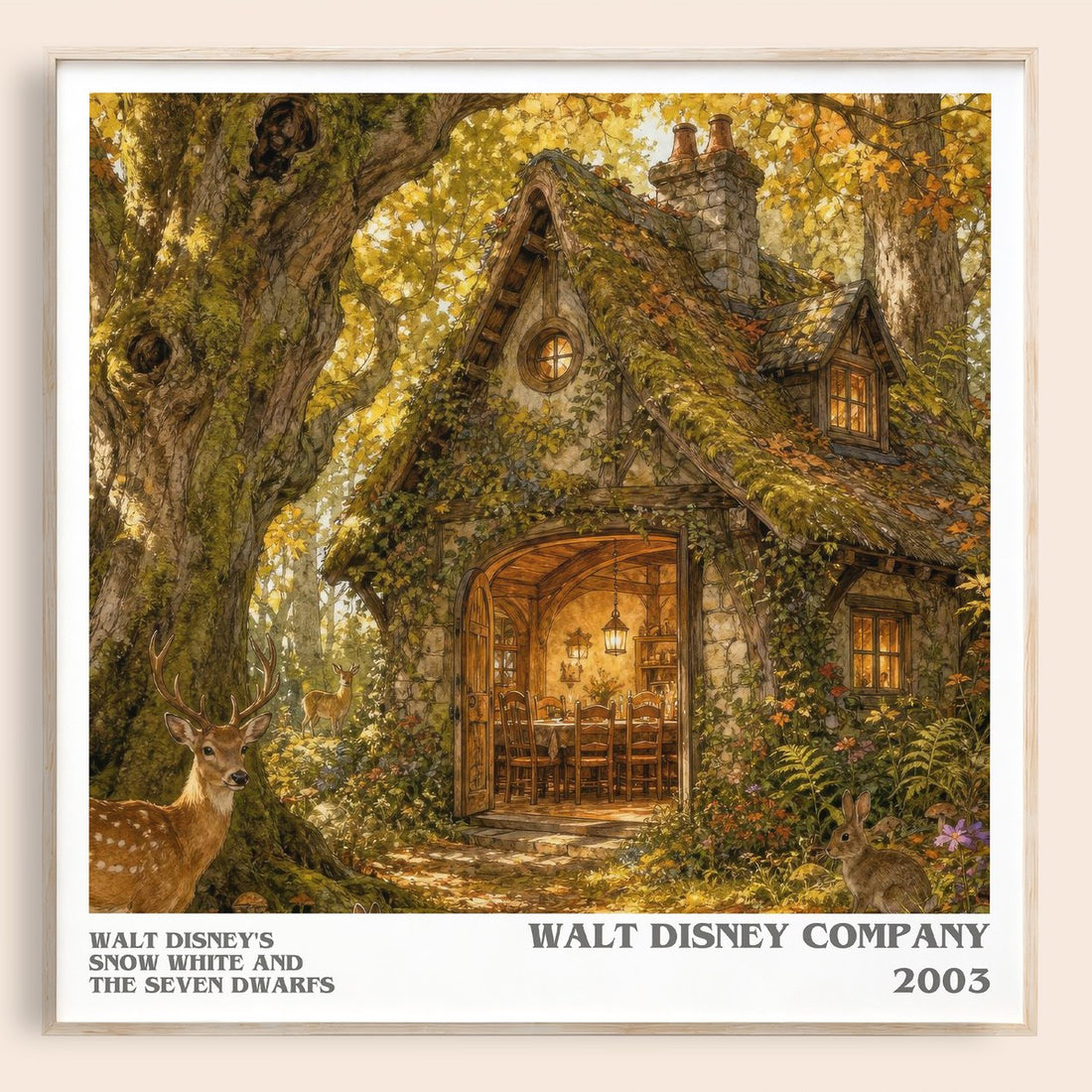 Walt Disney's Snow White and the seven dwarfs literary book poster by Walt Disney Company – framed literary art print