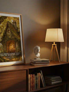 Walt Disney's Snow White and the seven dwarfs watercolour print on bookshelf – Walt Disney Company fan gift